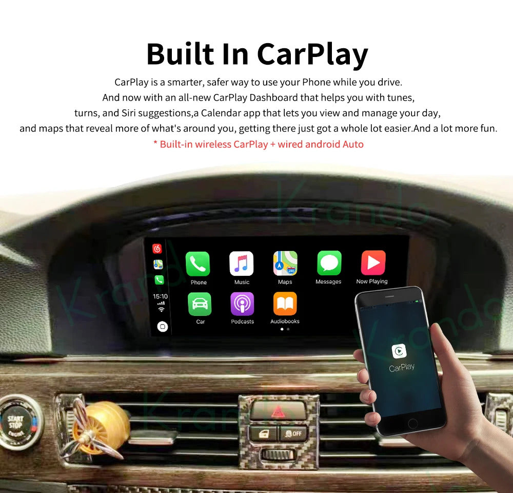 Krando 14.9 Inch Car Radio Android For BMW 3 Series E90 2005-2012 Stereo Multimedia Player GPS Navigation CarPlay Screen Head