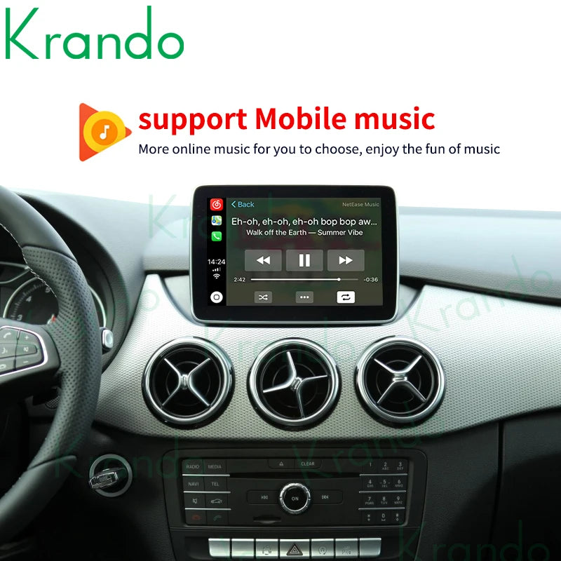 Krando Wireless apple CarPlay Interface module Box For Mercedes Benz A W176 B W245 Class 2012-2018 NTG 4.0 4.5 5.0 Android Auto Module BT Siri Control