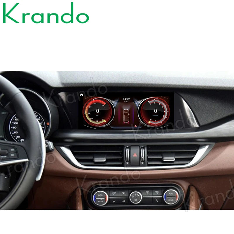 Krando 10.25" Android car radio gps stereo For Alfa Romeo Stelvio 2017-2018 touch screen head unit navigation multimedia Player system Wireless Carplay Wifi 4g