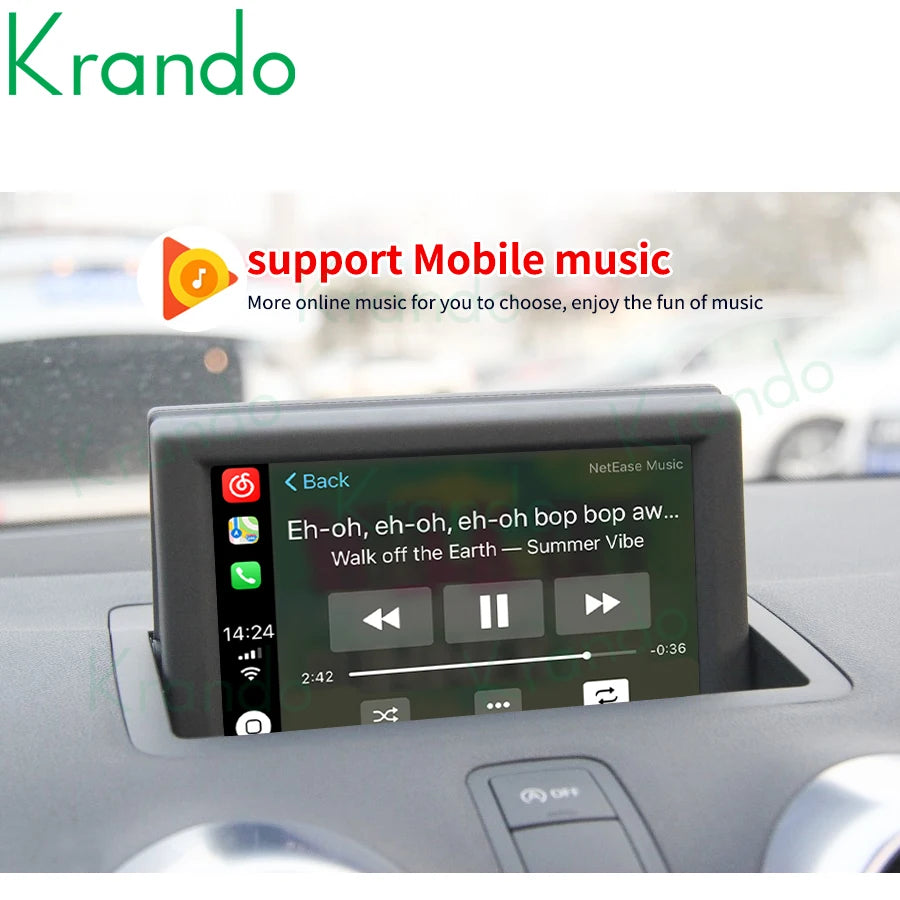 Krando Wireless Android Auto Apple CarPlay Interface MODULE Box For Audi A1 2012-2018 MMI 2G 3G BT Siri Control CAMERA upgrade box