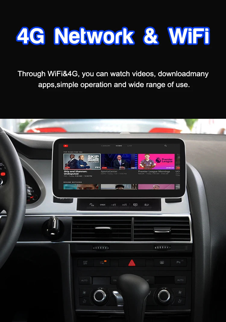 Krando 10.25 Inch DVD Auto Carplay Android Auto Radio For AUDI A6 A6L 2005-2011 CarPlay HD Touch Screen Head