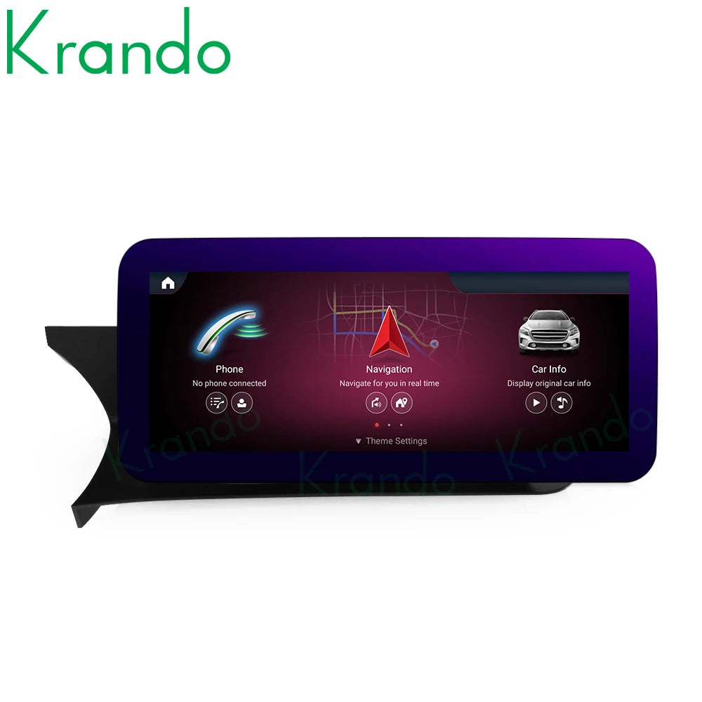 Krando Android 12.3'' car head unit For Mercedes Benz C W204 W205 GLC-X25 V W446 2008 - 2018 radio gps navigation multimedia system autoradio carplay android auto 4g sim card