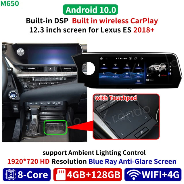 Krando 12.3" Android Car Radio gps For Lexus ES250 ES300 ES350 2019 2020 2021 navigation head unit multimedia system