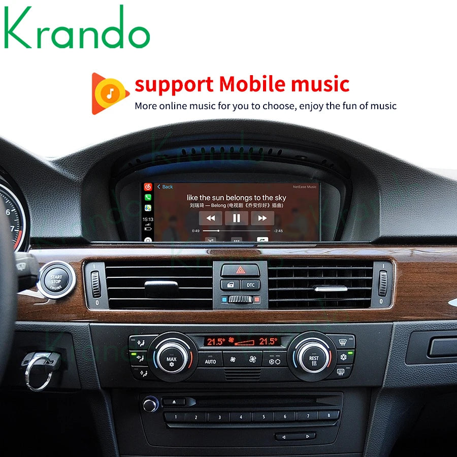 Krando Android Auto Wireless APPLE CarPlay Interface module For BMW 3 5 Series E60 E61 E63 E64 E90 E91 E92 CIC siri bt camera active upgrade box