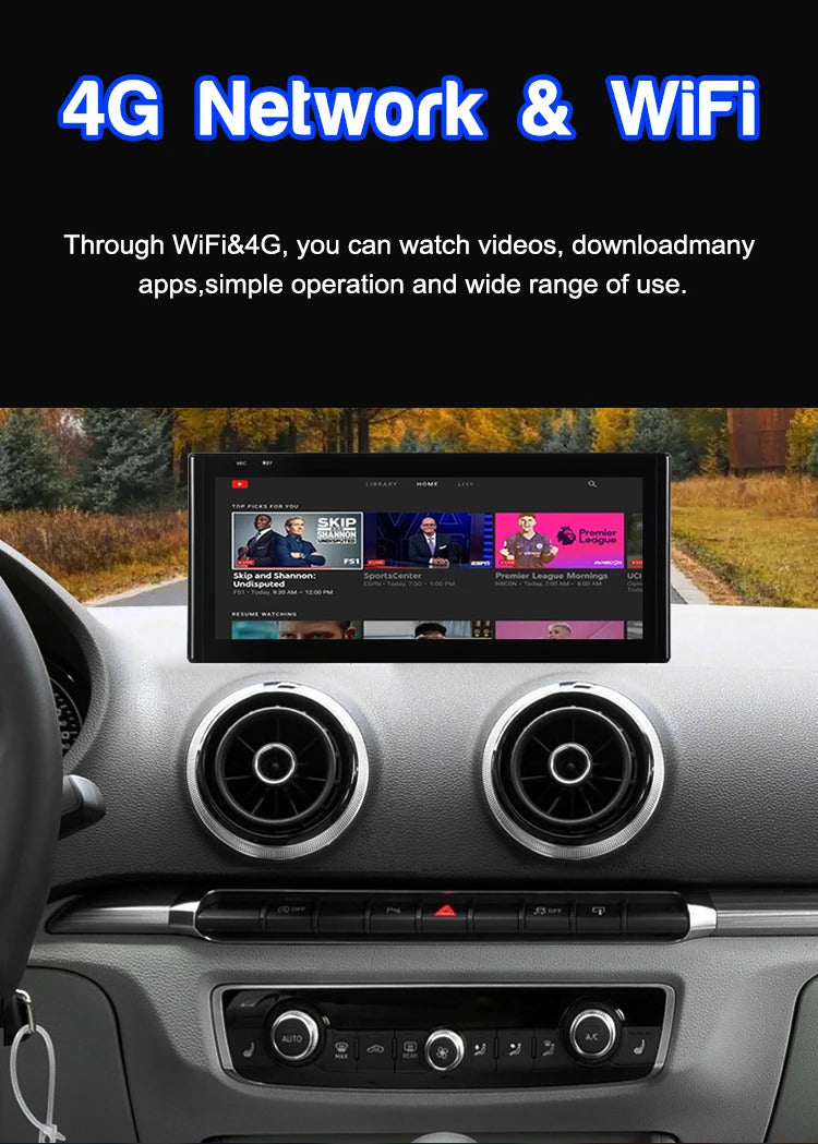 Krando 12.3 Inch Android Auto Radio  Screen For AUDI A3 2013-2020 CarPlay HD Touch Screen Head