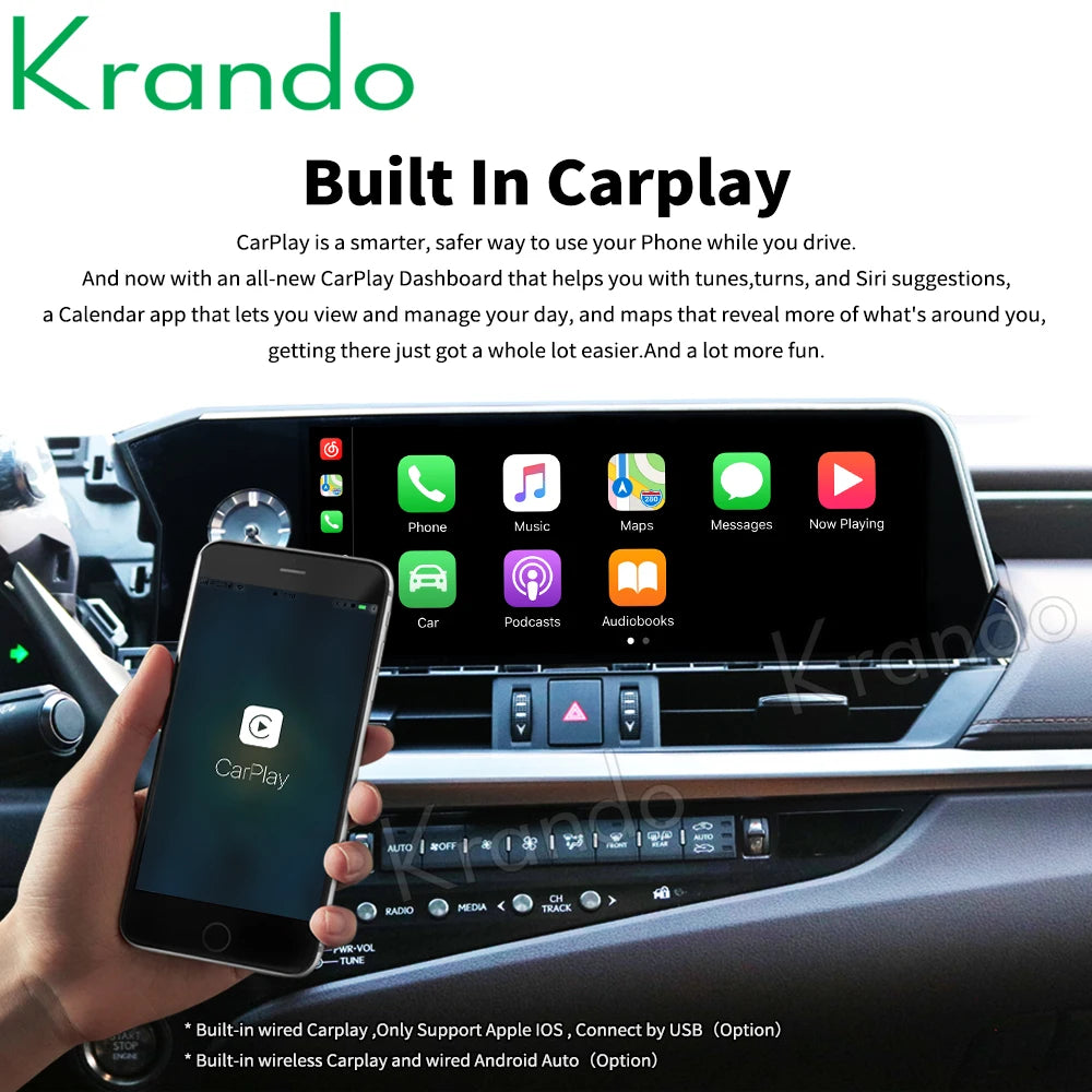 Krando 12.3" Android Car Radio gps For Lexus ES250 ES300 ES350 2019 2020 2021 navigation head unit multimedia system