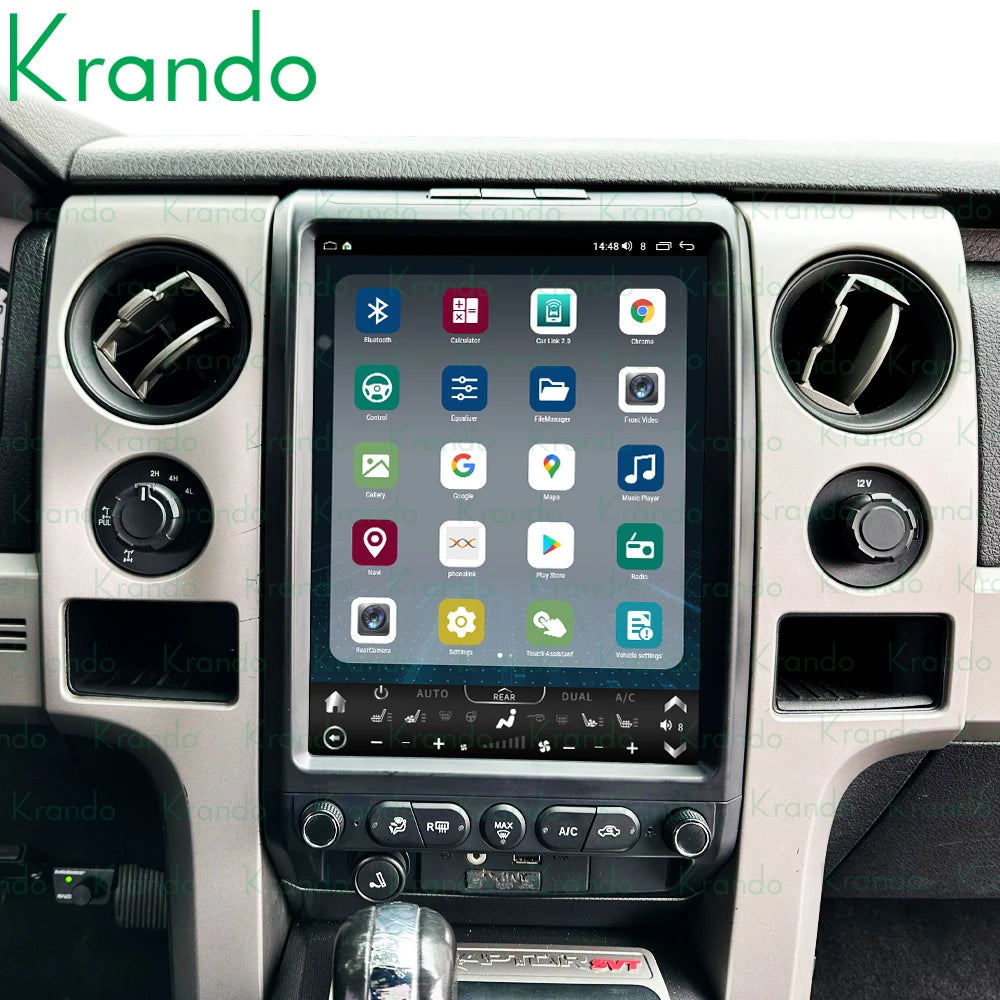 Krando 13.6" android verticial screen car radio navigation stereo For Ford F150 2009-2014 Multimedia GPS System Player headunit touch screen carplay android auto