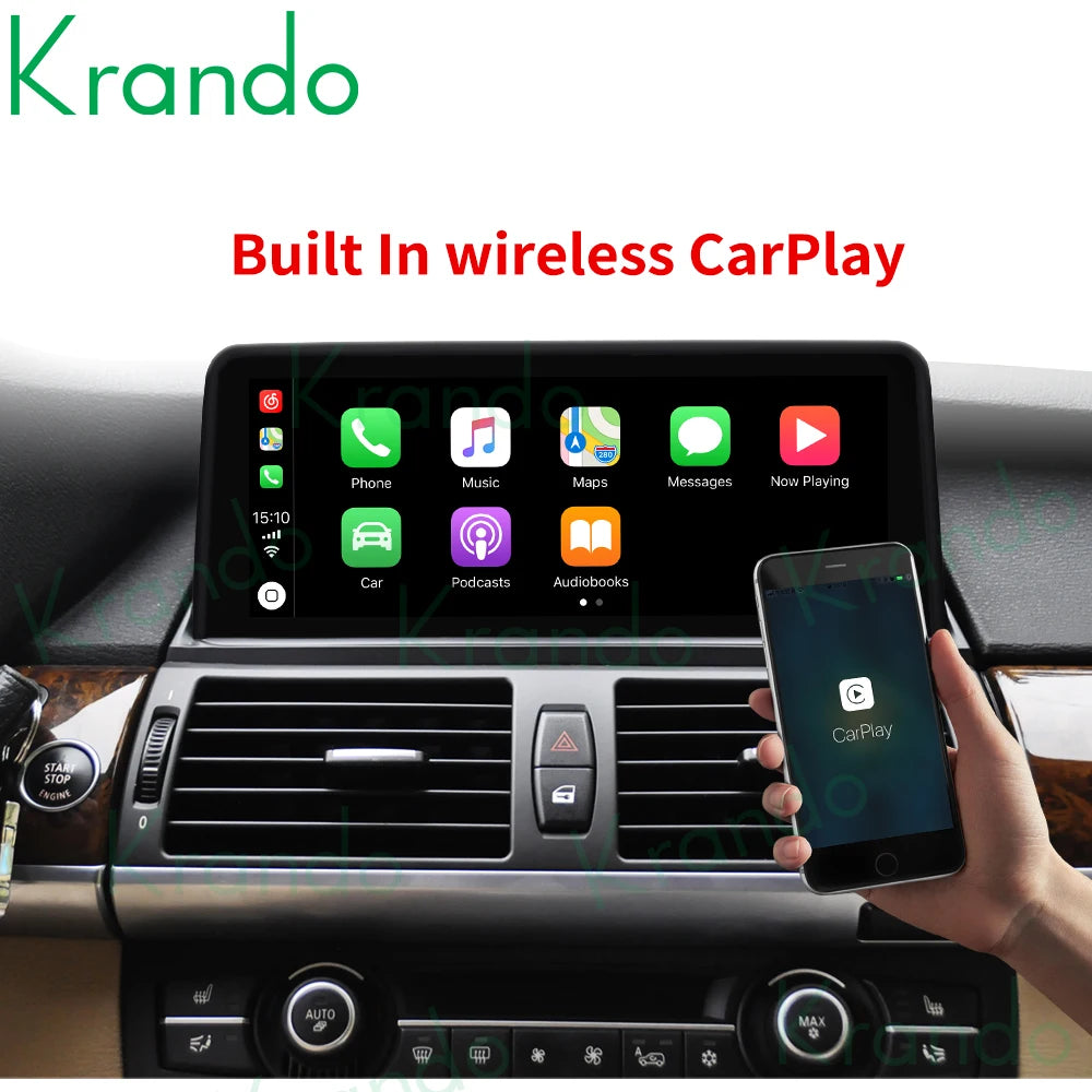 Krando 10.25'' Android car radio gps stereo For BMW X5 E70 X6 E71 F15 2007 - 2019 Autoradio navigation head unit multimedia system carplay android auto