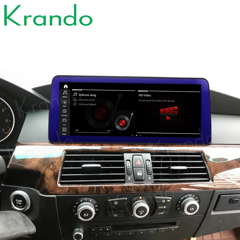 Krando 12.3'' Android Auto GPS Navigation Car Radio For BMW 5 Series E60 2005-2012 DVD Video Player Stereo Auto GPS Navigation