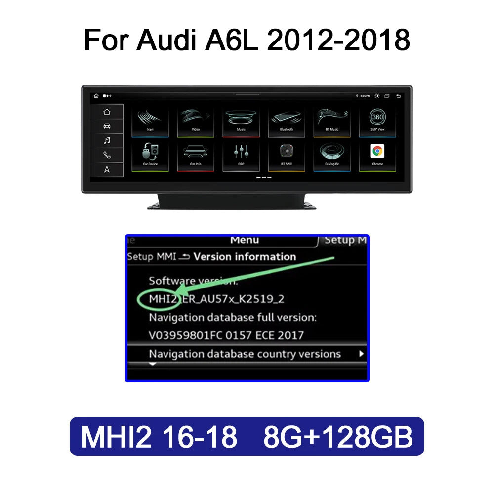 Krando 14.9 Inch Auto NBT System For AUDI A6/A6L/A7 2012 Stereo Multimedia Player GPS Navigation CarPlay HD Touch Screen Head