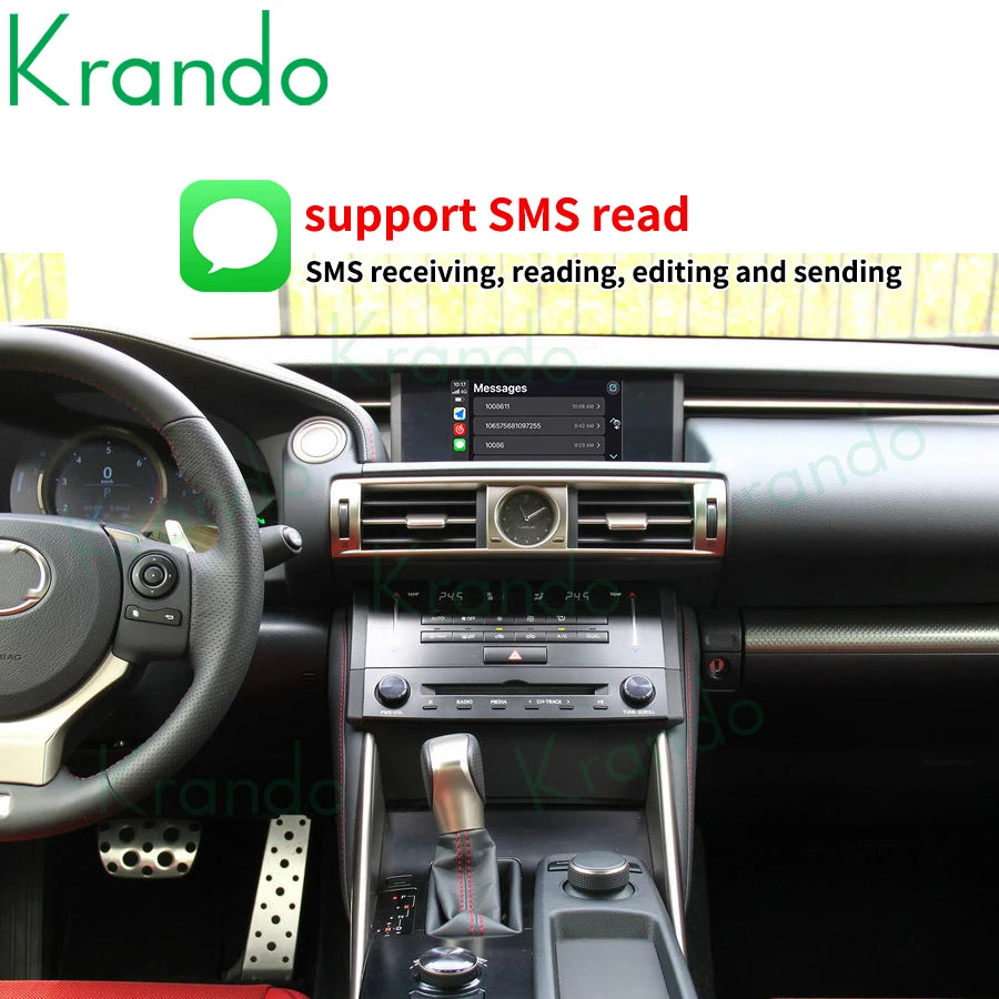 Krando Wireless Android Auto Apple CarPlay Interface module Box For Lexus IS200t IS300 2015-2018 Upgrade Original Screen bt siri active camera