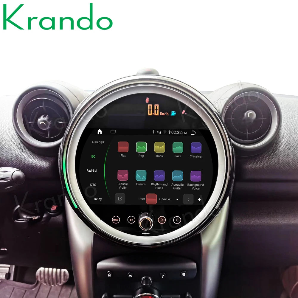 Krando 9" Android 13 Car Radio Gps Multimedia stereo for BMW Mini Cooper R56 R60 2007 - 2014 Wireless Carplay Navigation system head unit with touch screen