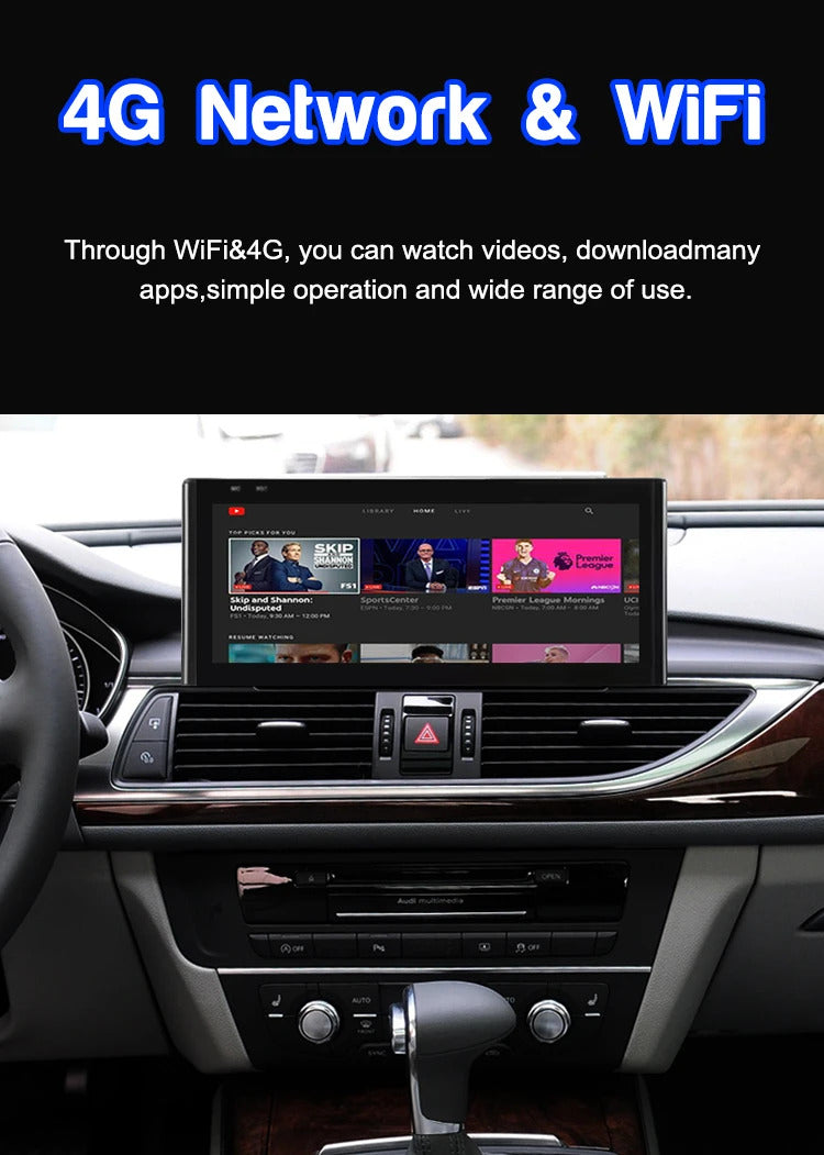 Krando 10.25 Inch Auto GPS Navigation Car Radio For AUDI A6/A6L/A7 2012-2018 Multimedia Player GPS Navigation CarPlay HD Touch