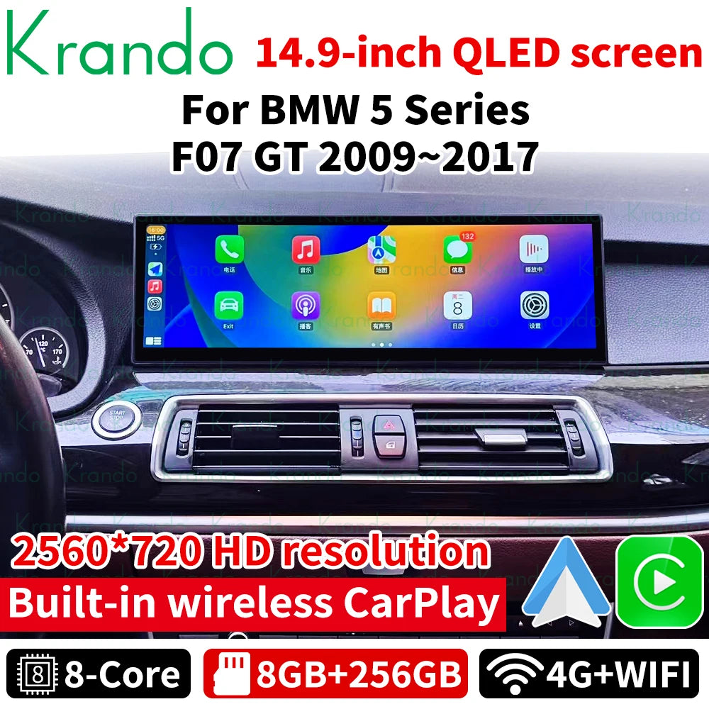 Krando 14.9'' Android Autoradio For BMW 5 Series GT F07 2009 - 2017 car radio gps Multimedia Player Navigation Stereo system android auto carplay playstore