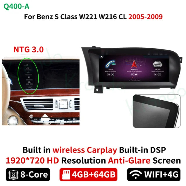 Krando 10.25" Android Car Radio head unit For Mercedes Benz S W221 W216 CL 2005 - 2013 gps stereo navigation multimedia OEM Style carplay android auto