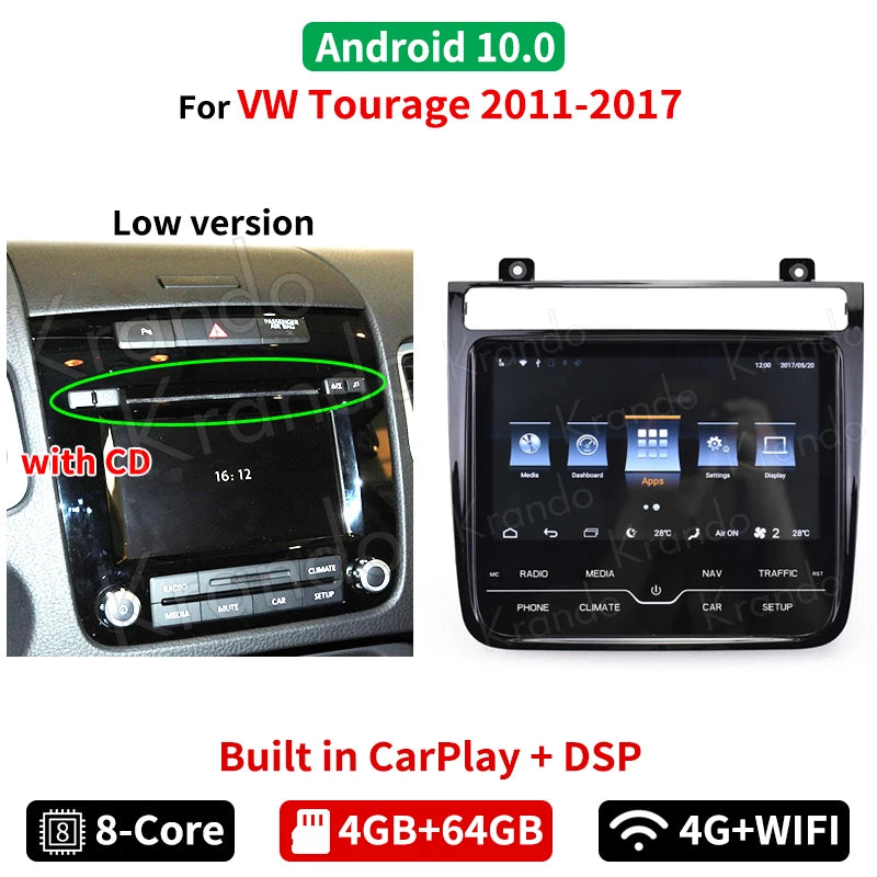 Krando 8.4" Android Car radio gps for VW Volkswagen Touareg 2011 - 2017 RNS850 stereo navigation multimedia head unit carplay android auto