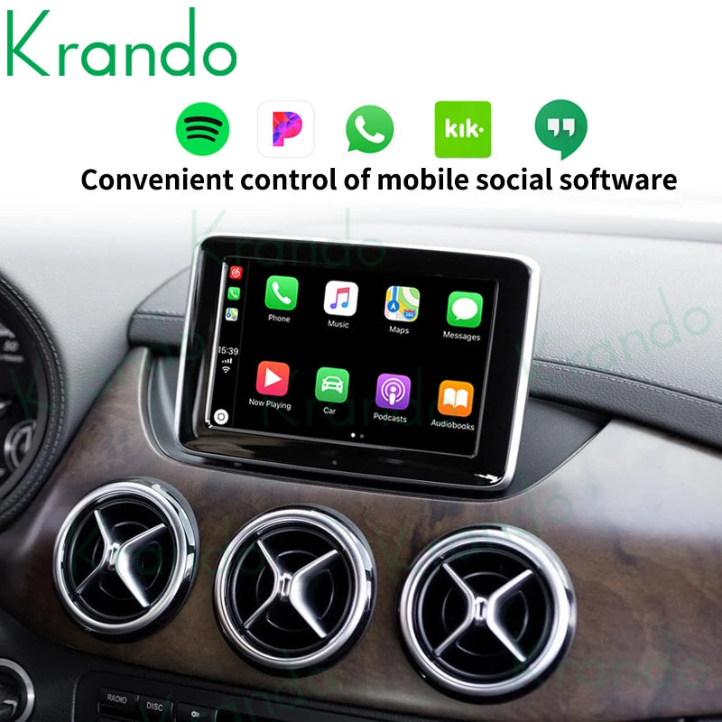 Krando Wireless apple CarPlay Interface module Box For Mercedes Benz A W176 B W245 Class 2012-2018 NTG 4.0 4.5 5.0 Android Auto Module BT Siri Control