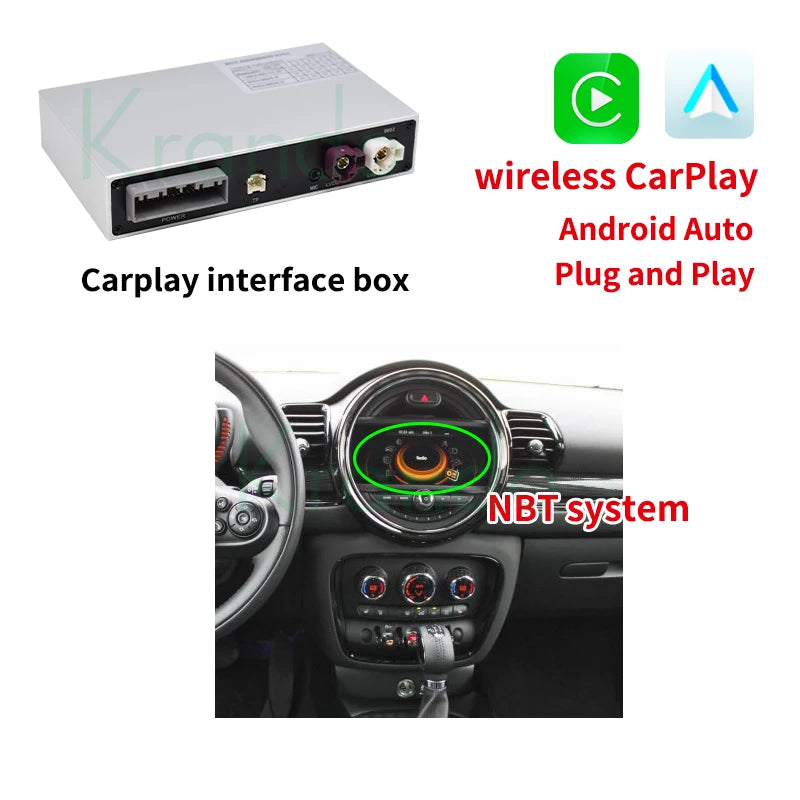 Krando Wireless Android Auto apple carplay interface module Box For BMW Mini Cooper F54 F55 F56 F60 R60 2007-2018 CIC NBT EVO Upgrade