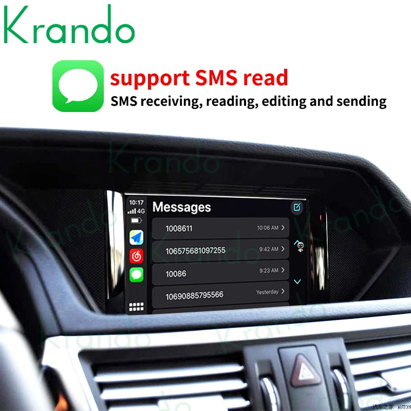 Krando Wireless Android Auto CarPlay Interface For Mercedes Benz E W212 Coupe C207 NTG 4.0 4.5 5.0 2009-2016 upgrade box