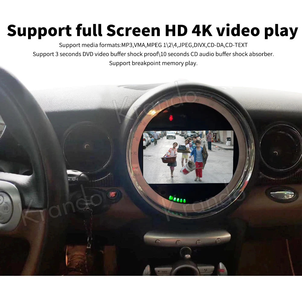 Krando 7'' GPS Auto Android Navigation For Mini Cooper R60 2006-2013 Video Player Stereo Carplay 5G