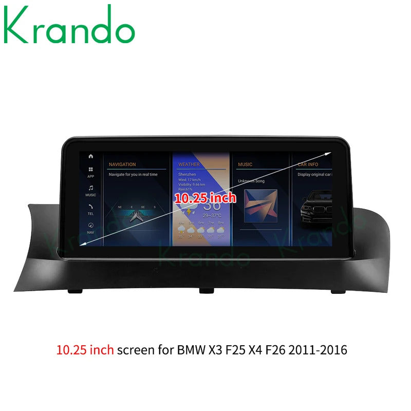 Krando 12.3'' Android Auto GPS Multimedia Video For BMW X3 X4 F25 F26 DVD Video Player Stereo Auto GPS Navigation