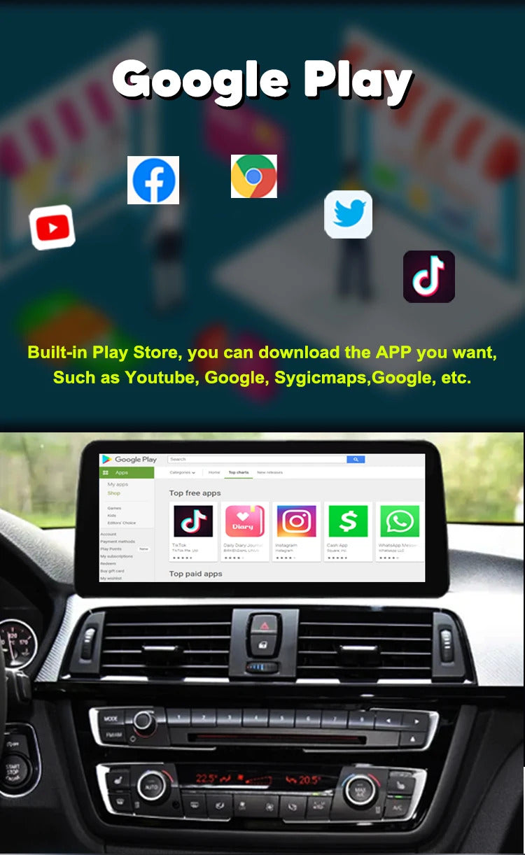 Krando 12.3'' Carplay Navigation Carplay HD Car Radio For BMW 2 Series F22/F45 MPV DVD Video Player Stereo Auto GPS Navigation