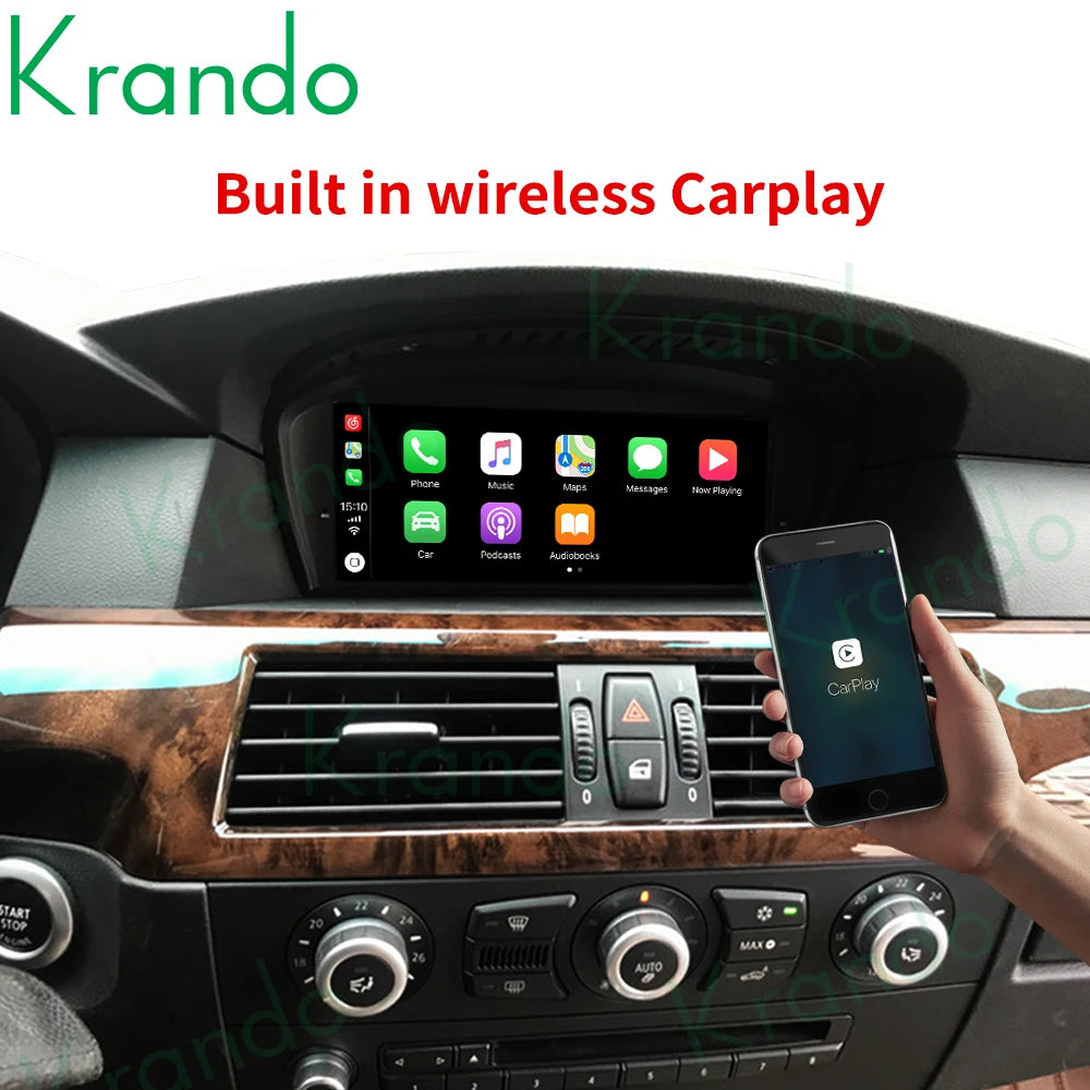 Krando 8.8'' car radio gps stereo For BMW 5 Series E60 3 Series E90 2005 - 2012 head unit navigation multimedia carplay android auto 4g sim card