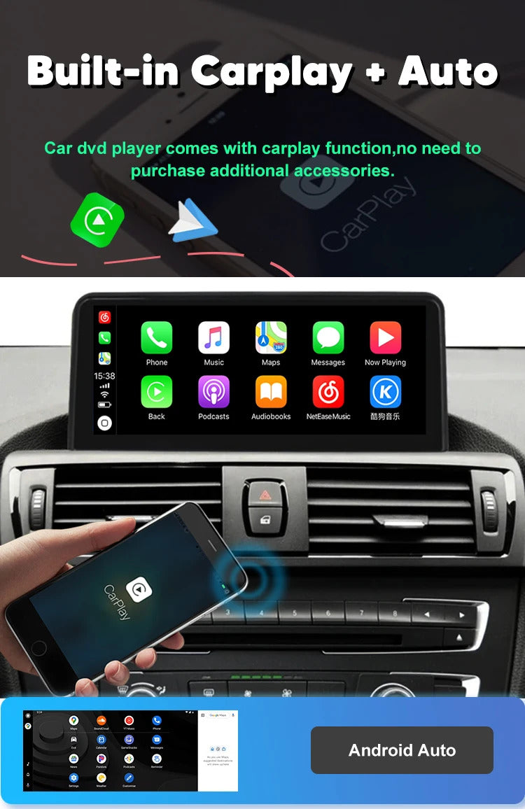 Krando 10.25'' Android Carplay Car Radio Car Multimedia for BMW 1/2 Series F20/F21/F22 F23 2011-2016 GPS Stereo Screen