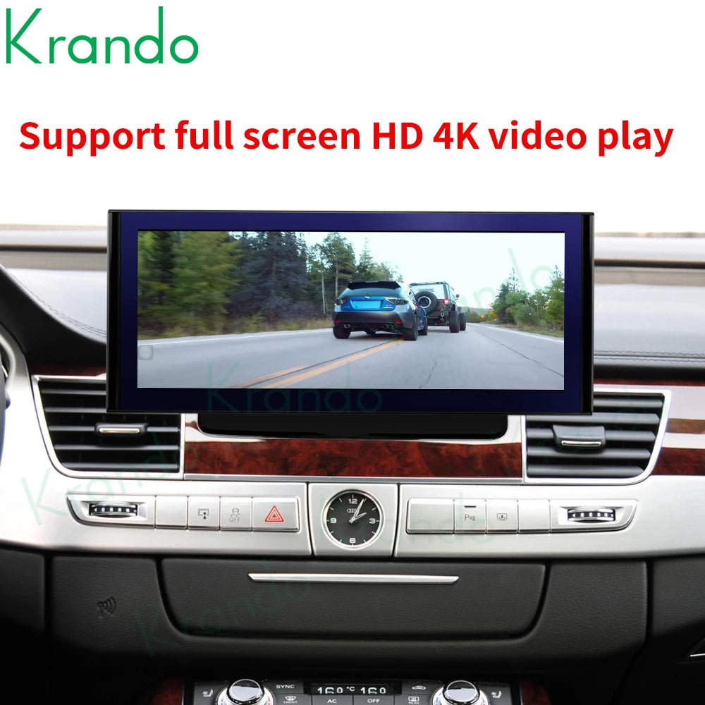 Krando 12.3'' Android car radio gps stereo For Audi A8 S8 D4 2010-2017 touch screen Navigation GPS multimedia Player system Wireless Carplay head unit