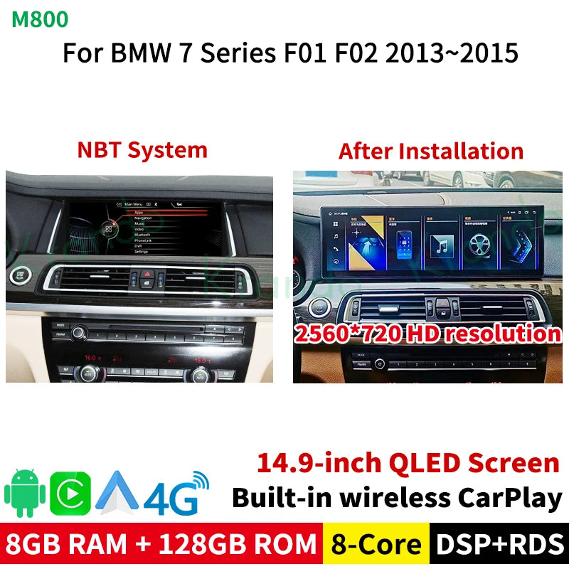 14.9'' Car Android radio gps stereo For BMW 7 Series F01 F02 F04 2009 - 2015 Multimedia Player GPS Navigation system autoradio touch screen head unit carplay android auto