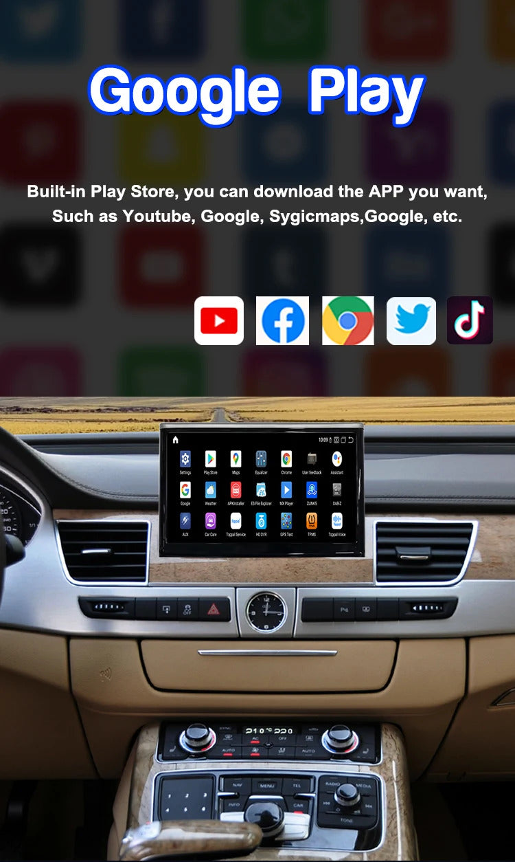 Krando 8 Inch Auto GPS Navigation For AUDI A8 2010-2017 Stereo Multimedia Player GPS Navigation CarPlay Screen Head