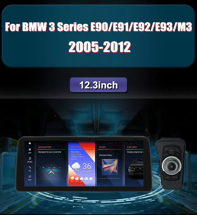 Krando 12.3'' Car Rad DVD Android For BMW 3 SeriesE90/E91/E92/E93/M3 2005-2012 Car Multimedia GPS 4G autoradio Player Stereo