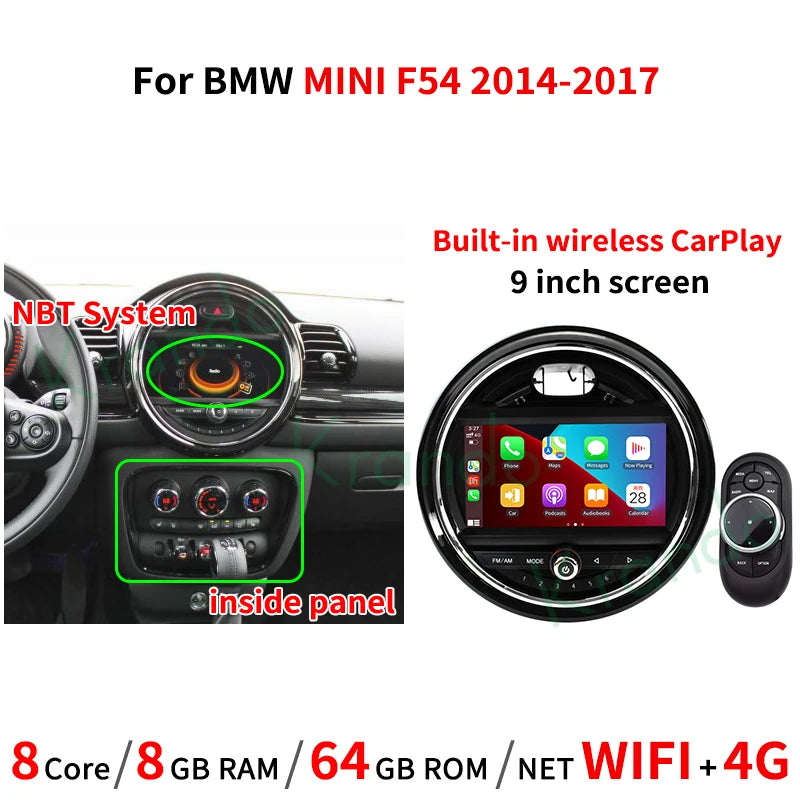 Krando 9" Android Car Radio Multimedia GPS stereo for BMW Mini F54 F56 2011-2020 Navigation head unit carplay android auto 4g sim card