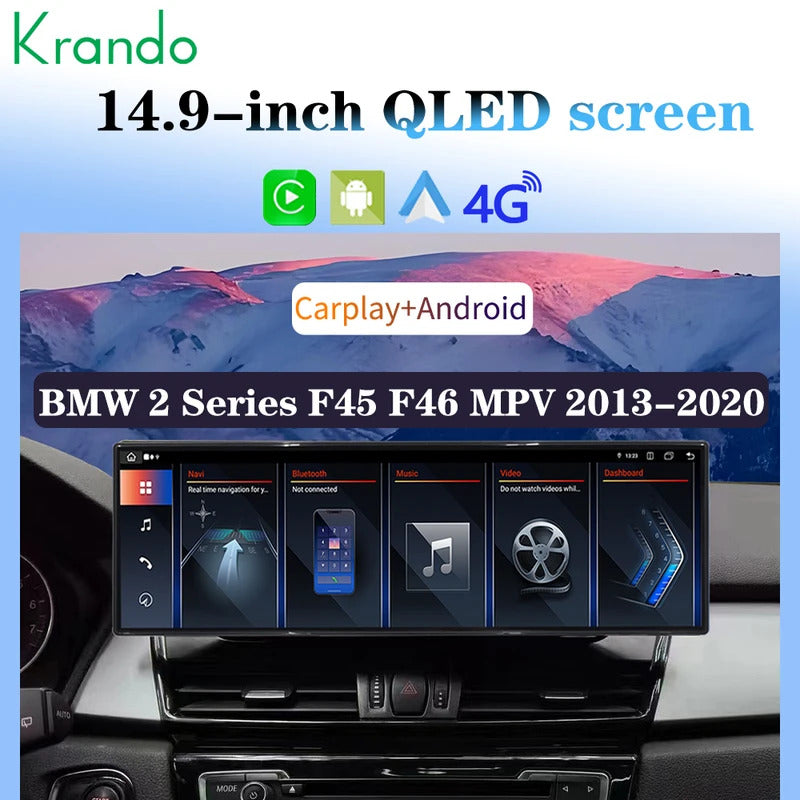 Krando 14.9 Inch Android Auto NBT System For BMW 2 Series F45 MPV 2013-2016 Stereo Multimedia Player GPS Navigation carplay