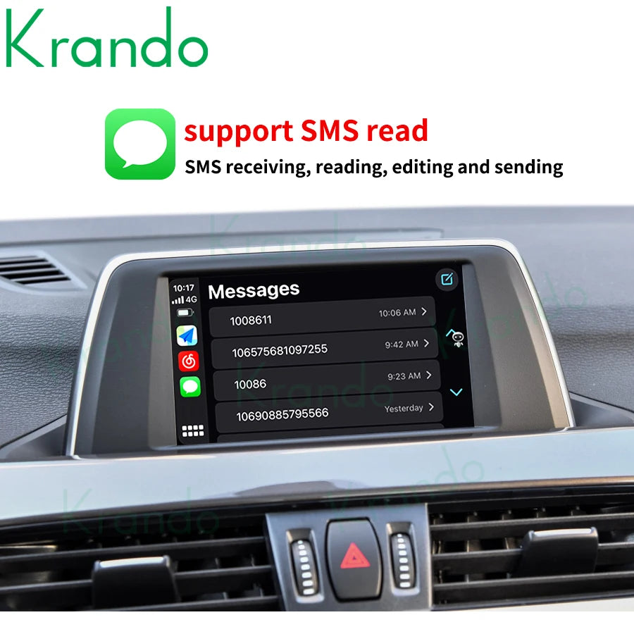 Krando Wireless Android Auto Apple CarPlay Interface MODULE Box For BMW X1 F48 F84 CIC NBT EVO 2009-2020 Siri BT CAMERA active upgrade box