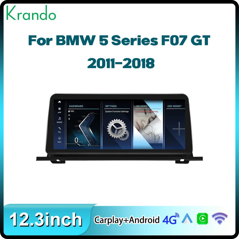 Krando 12.3'' Android  Car Radio For BMW 5 Series F07 GT 2011-2018 Car Multimedia GPS 4G autoradio Player Stereo