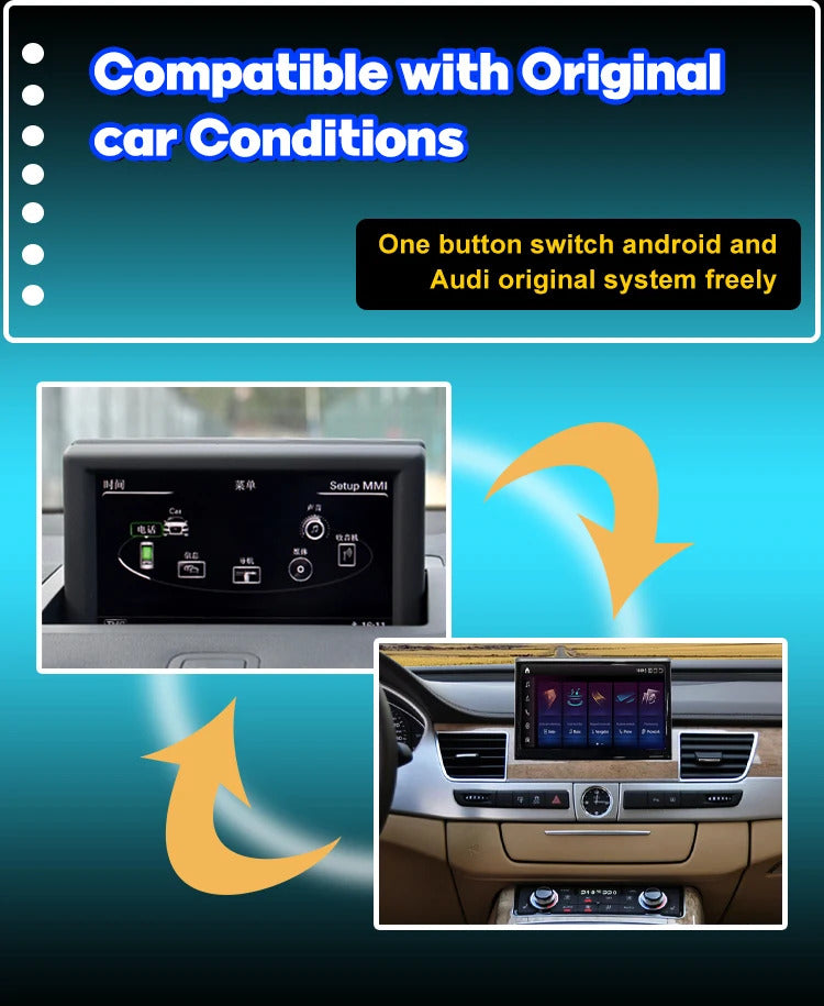 Krando 8 Inch Auto GPS Navigation For AUDI A8 2010-2017 Stereo Multimedia Player GPS Navigation CarPlay Screen Head