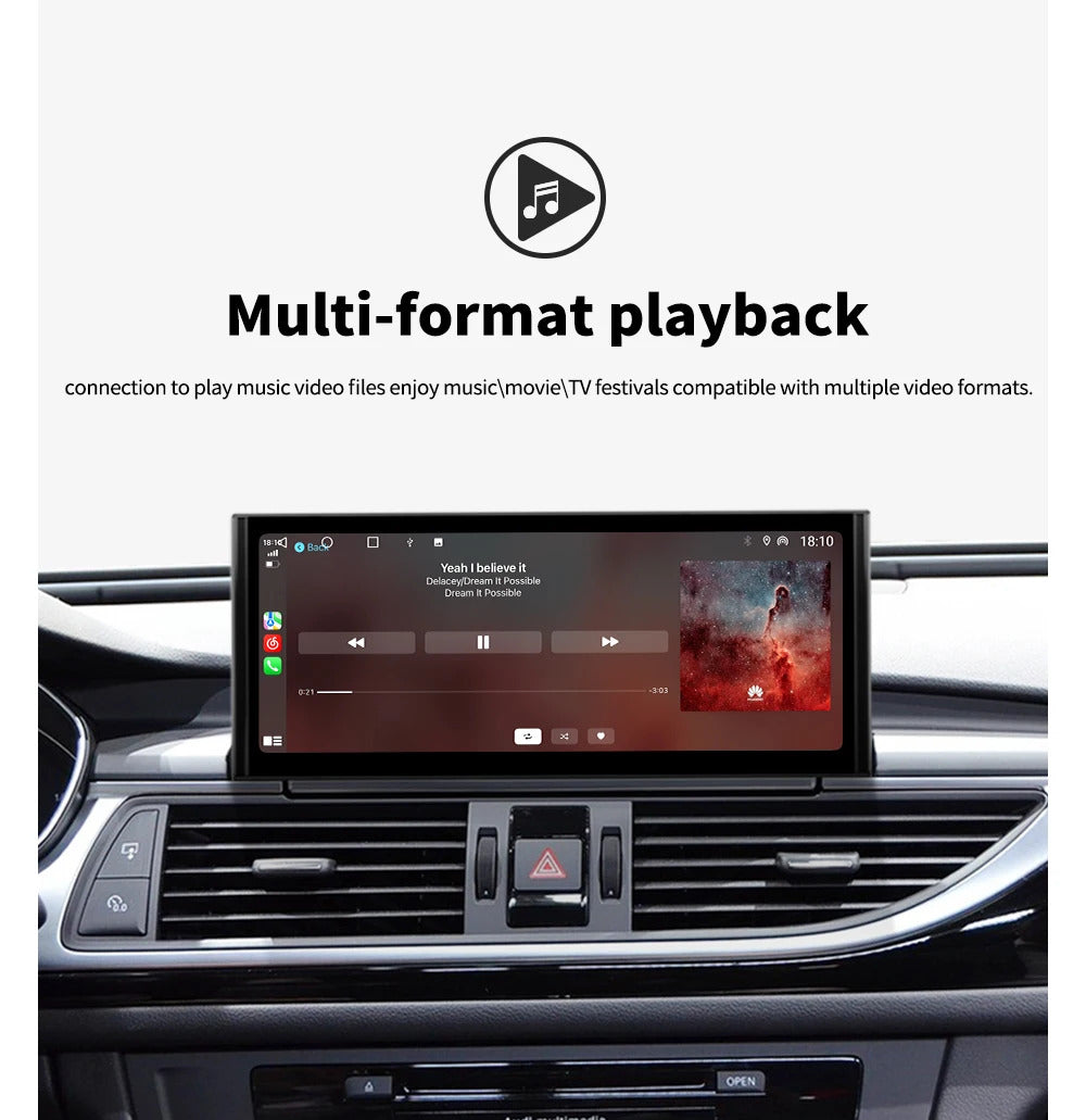 Krando 10.25 Inch DVD Auto Carplay Android Auto Radio For AUDI A6/A6L/A7 2012-2018 CarPlay HD Touch Screen Head