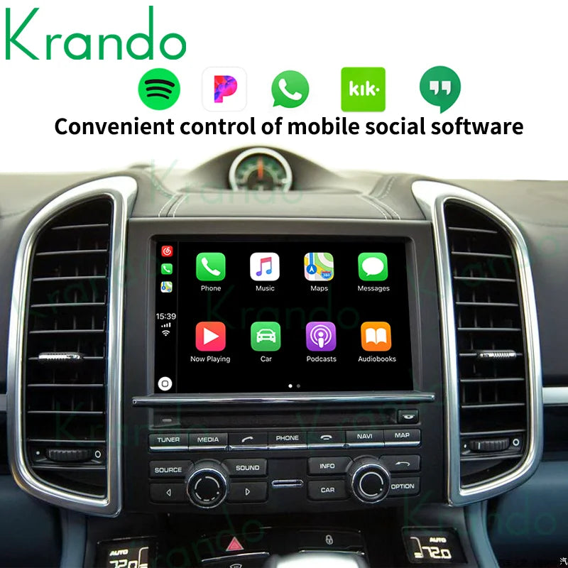 Krando Wireless Apple CarPlay Android Auto Interface module Box For Porsche Cayenne panamera macan 911 957 955 958 PCM 3.1 4.0 Siri Control BT camera active