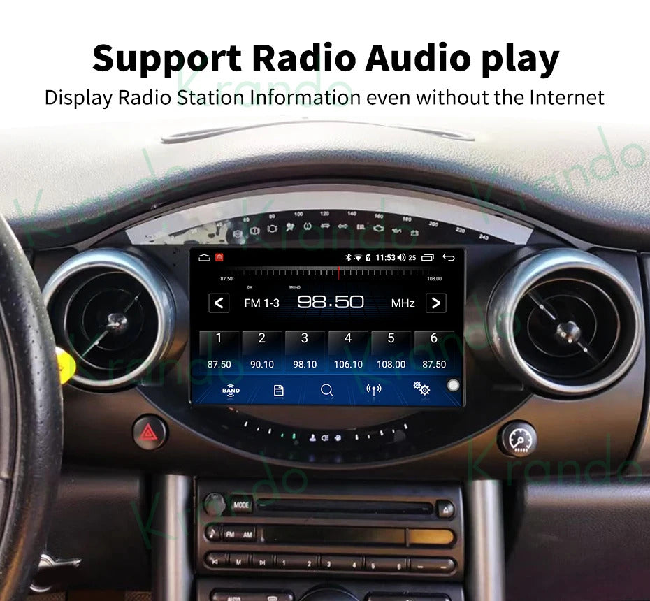 Krando 7 Inch Android  Multimedia For BMW Mini Cooper R50 R52 R53 2000-2007 Auto Radio Stereo Head Unit GPS Navigation