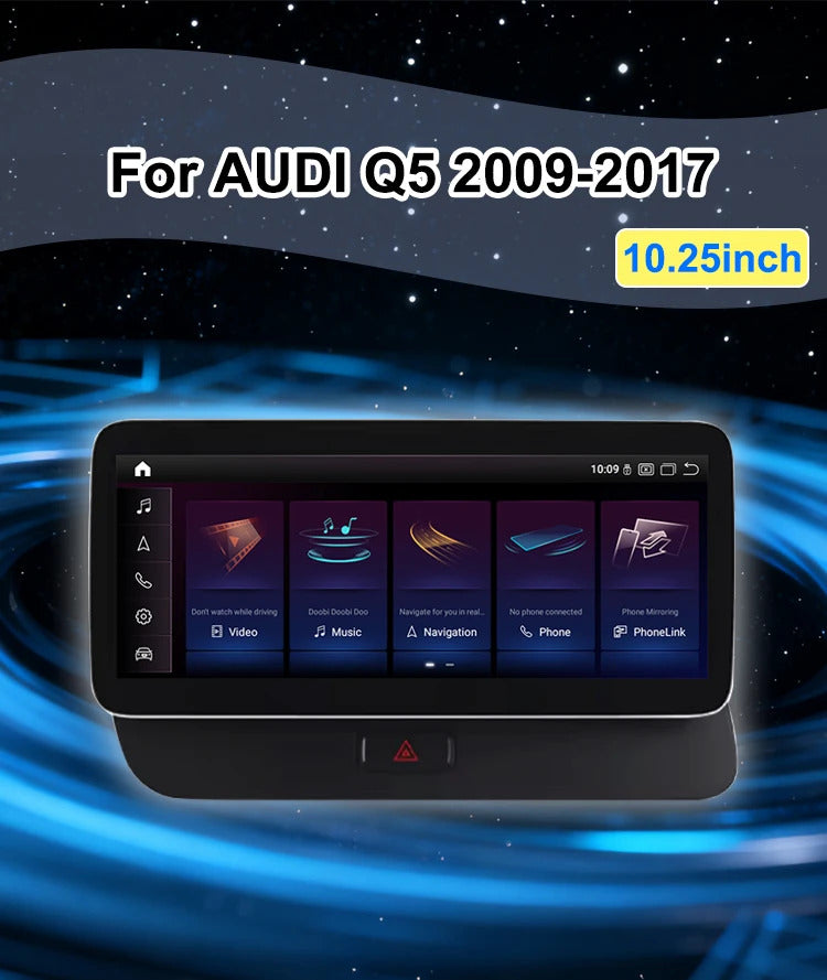 Krando 10.25 Inch Auto GPS Navigation Car Radio For AUDI Q5 2009-2017 Multimedia Player GPS Navigation CarPlay HD Touch