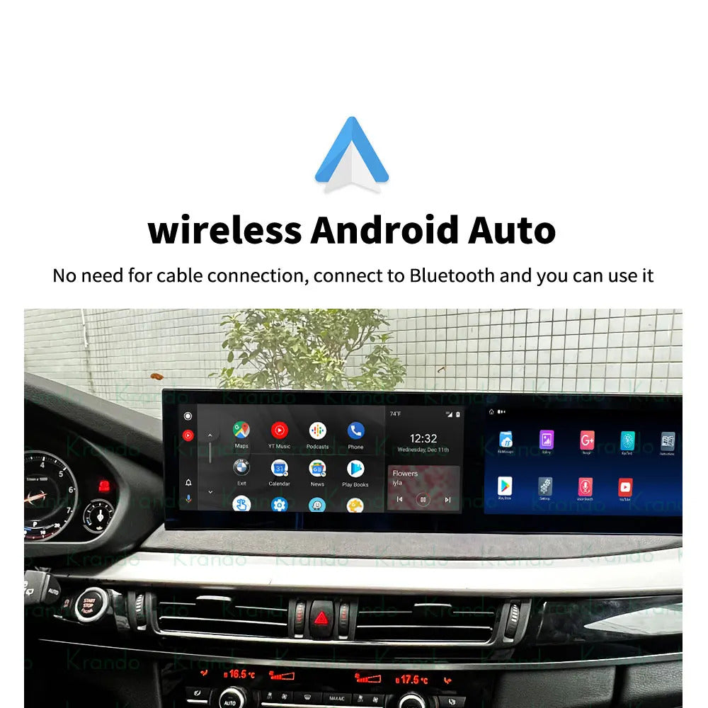 Krando 24.6'' Car Navigation for BMW X5 X6 F15 F16 2013 - 2017 Android Autoradio Screen Wireless Carplay Multimedia Head Unit