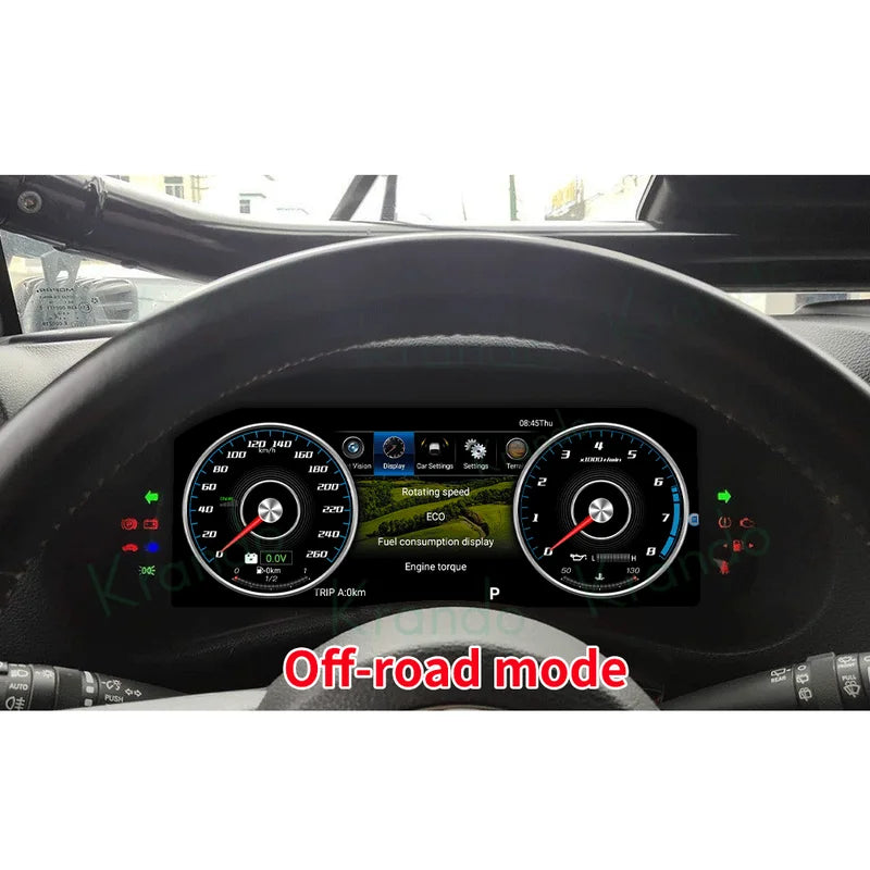 Krando 12.3'' Linux Car Digital Cluster For Jeep Wrangler JK 2010-2017 LCD Dashboard Panel Virtual Instrument CockPit