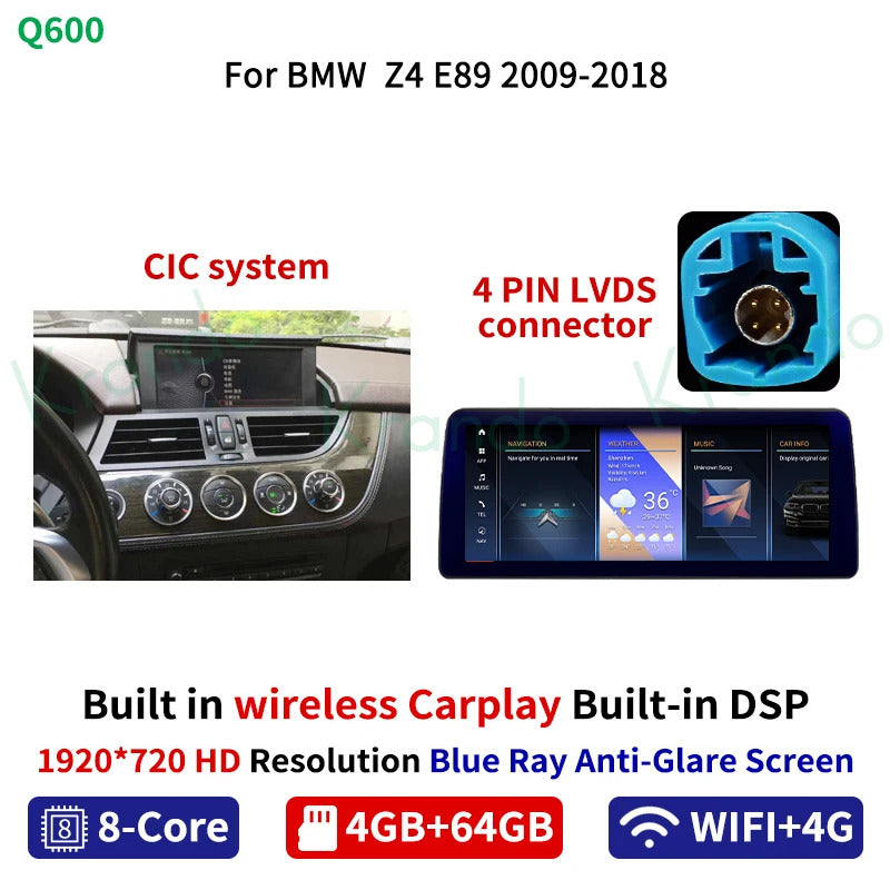 Krando 12.3'' Car Auto Radio Android Navigation For BMW Z4 E89 2009-2016 Video Player Stereo Carplay 5G