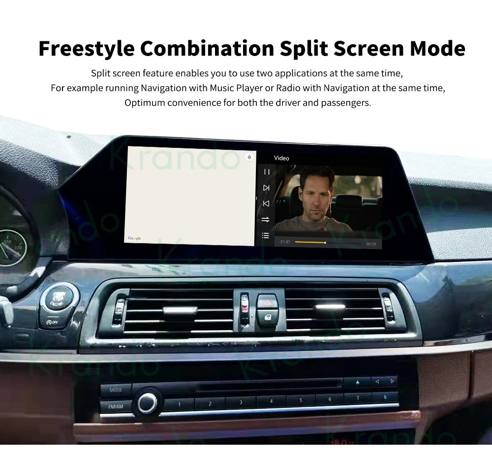 Krando 12.3 Inch Car Radio Android For BMW BMW 5 Series F10/F11 2011-2012 Multimedia Player GPS Navigation CarPlay Screen Head