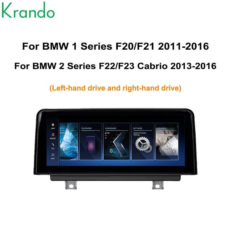 Krando 10.25'' Android Carplay Car Radio Car Multimedia for BMW 1/2 Series F20/F21/F22 F23 2011-2016 GPS Stereo Screen