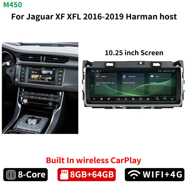 Krando 10.25" Android Car Radio GPS For Jaguar XE XF XEL F-Pace 2016 - 2019 navigation Autoradio Wireless Carplay Multimedia Player Harman system