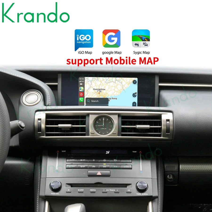 Krando Wireless Android Auto Apple CarPlay Interface module Box For Lexus IS200t IS300 2015-2018 Upgrade Original Screen bt siri active camera