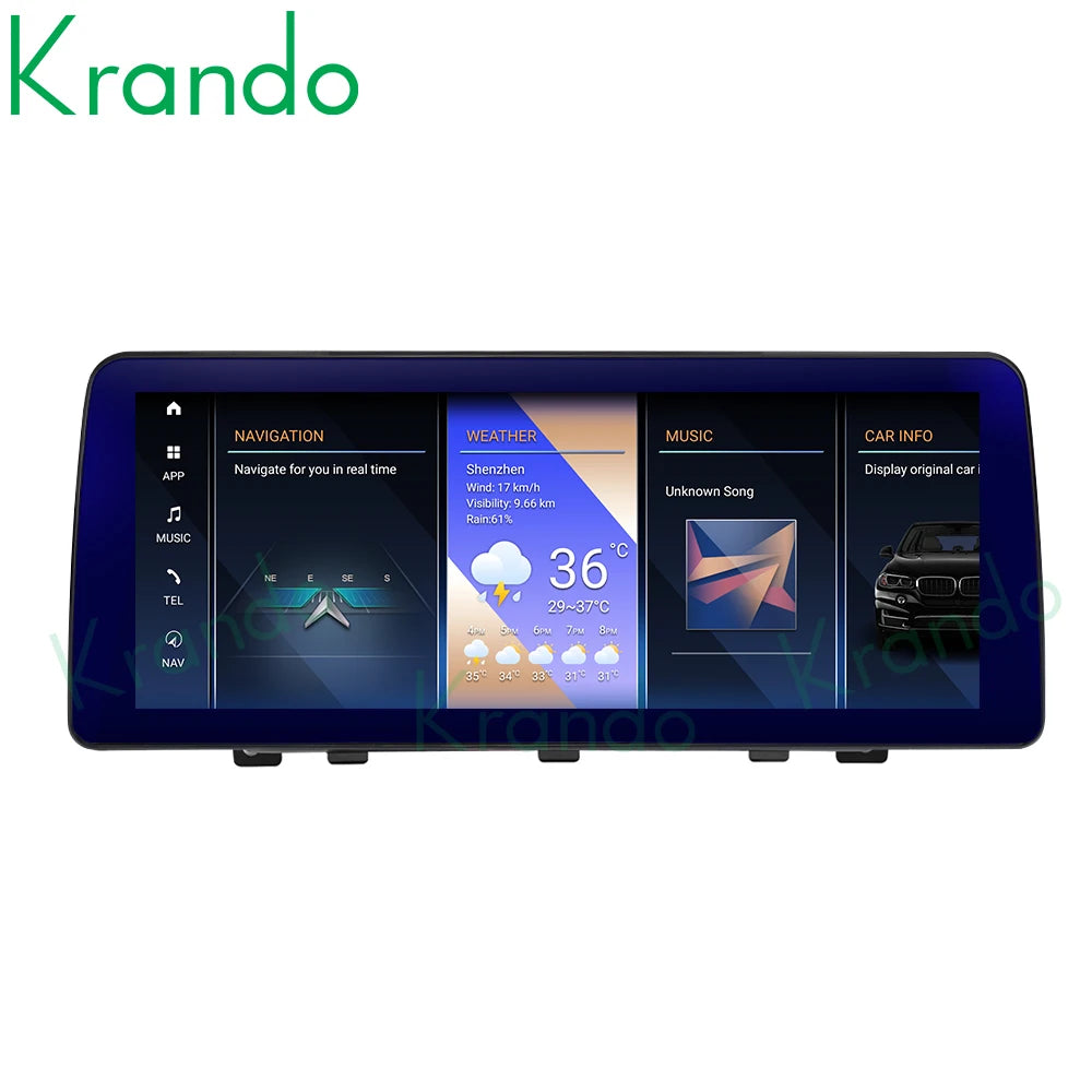 Krando 12.3'' android head unit For BMW X1 E84 F48 2009 - 2017 car radio gps stereo navigation multimedia screen system wifi carplay android auto 4g sim card