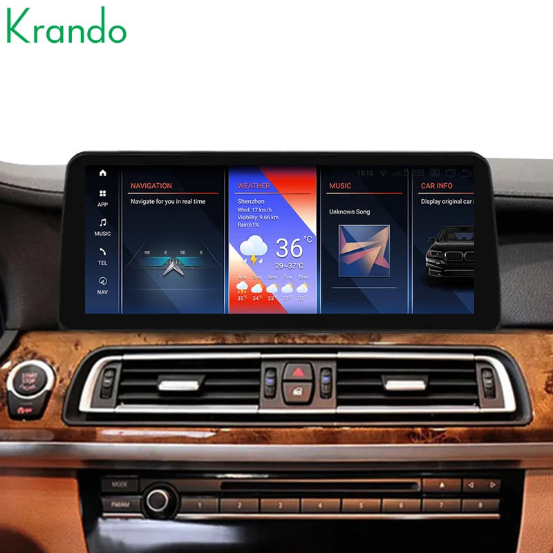 Krando 12.3''GPS Navigation Play HD carplay For BMW 7 Series F01 F02 2009-2015 Car Multimedia GPS 4G autoradio Player Stereo
